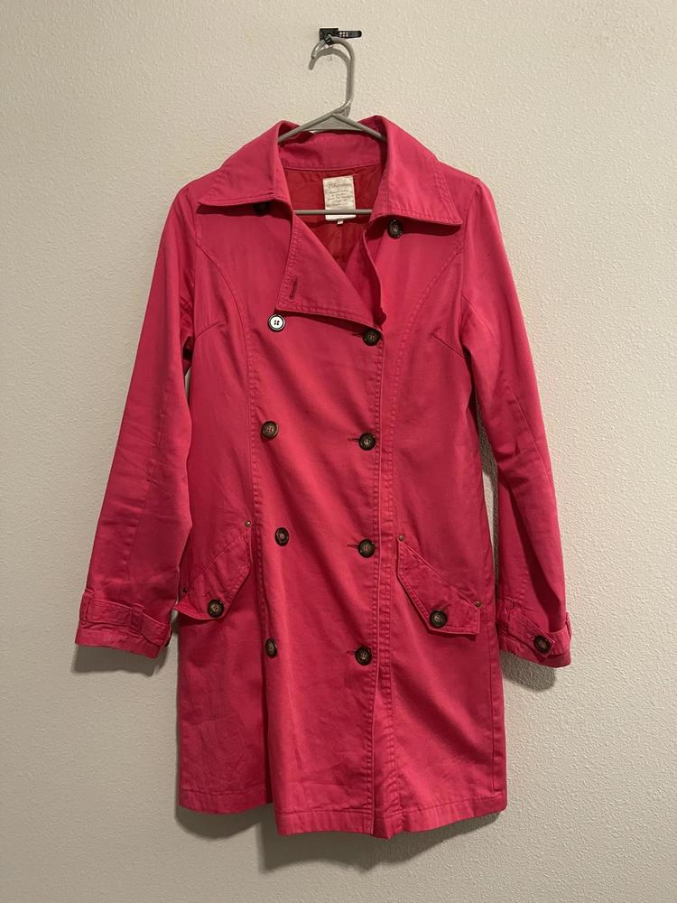 Hot Pink Double-Breasted City Trench‎ Coat